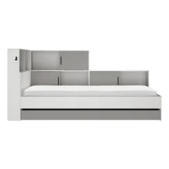 Diagone Bed Erwan - Opbergruimte - 90x200cm - Grijs/Wit