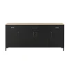 Diagone Dressoir Manchester - 82x40x180cm - Zwart/Eikenkleur