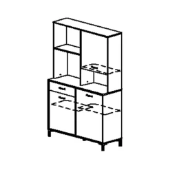 Diagone Microgolfkast Manchester - 119 x 41 x 180 cm - Helvezia Oak-design
