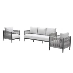 Diamo loungeset - 3-delig - carbon black - grey sand - valley sand
