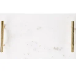 DIMARI - Decoratief dienblad - Wit/Gouden - Marmer