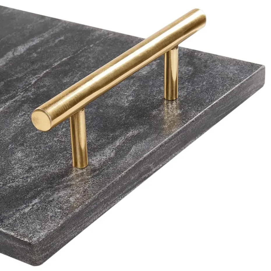 DIMARI - Decoratief dienblad - Zwart - Marmer