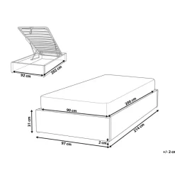 DINAN - Eenpersoonsbed - Lichtgrijs - 90 x 200 cm - Polyester