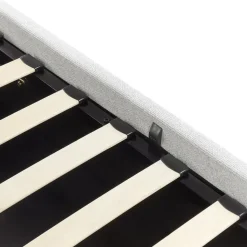 DINAN - Eenpersoonsbed - Lichtgrijs - 90 x 200 cm - Polyester