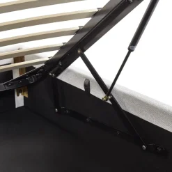 DINAN - Eenpersoonsbed - Lichtgrijs - 90 x 200 cm - Polyester