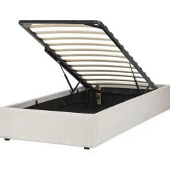 DINAN - Eenpersoonsbed - Lichtbeige - 90 x 200 cm - Polyester