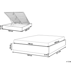 DINAN - Tweepersoonsbed - Lichtbeige - 140 x 200 cm - Polyester