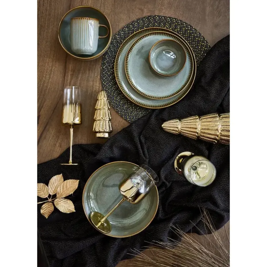 Dinerbord Camille - groen - stoneware - Ø25,5 cm