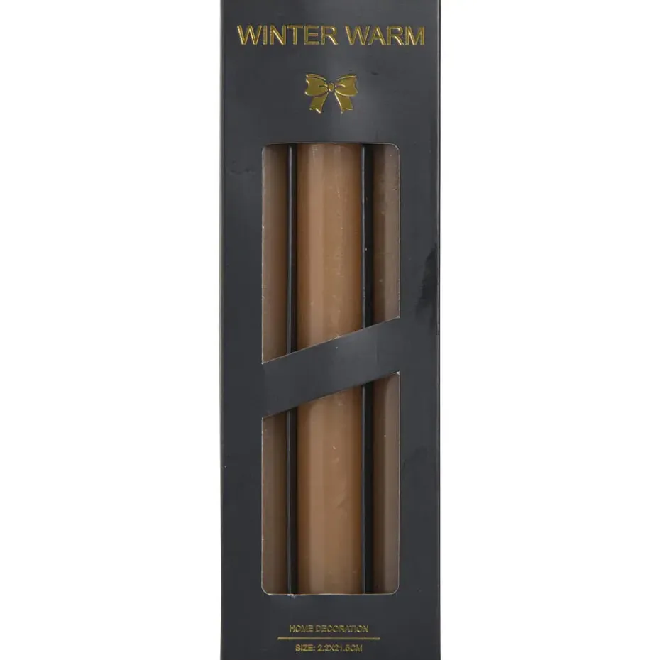 Dinerkaars Winterwarm bruin - 6 stuks