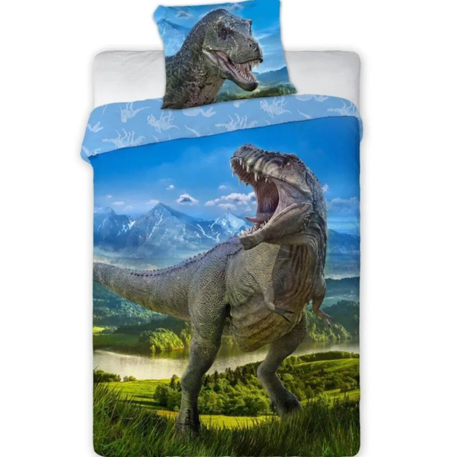 Dinosaurus Dekbedovertrek T-Rex - Eenpersoons - 140 x 200 cm - Katoen
