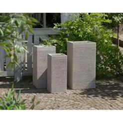 DION - Plantenbak - Lichtbeige - 40 cm - Klei-vezelmengsel