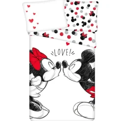 Disney Minnie & Mickey Mouse Dekbedovertrek, Love - 140 x 200 cm - Katoen