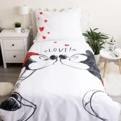 Disney Minnie & Mickey Mouse Dekbedovertrek, Love - 140 x 200 cm - Katoen