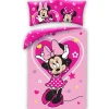Disney Minnie Mouse Dekbedovertrek, Pink Love - 140 x 200 cm - Katoen