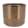 DK Design Bloempot Brown Glaze - taupe - D21 x H24 cm - glanzend