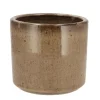 DK Design Bloempot Brown Glaze - taupe - D12 x H13 cm - glanzend
