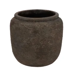 DK Design Bloempot kruik model Batu - roestbruin - D18 x H16 cm