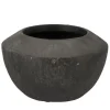 DK Design Bloempot Maya - verweerd zwart - D25 x H16 cm - rustiek