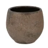 DK Design Bloempot model Maya - roestbruin - 16 x 18 cm - rustiek