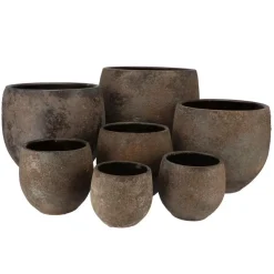 DK Design Bloempot model Maya - roestbruin - 16 x 18 cm - rustiek