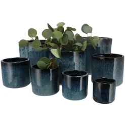DK Design Bloempot model Blue Glaze - blauw - D23 x H26 cm