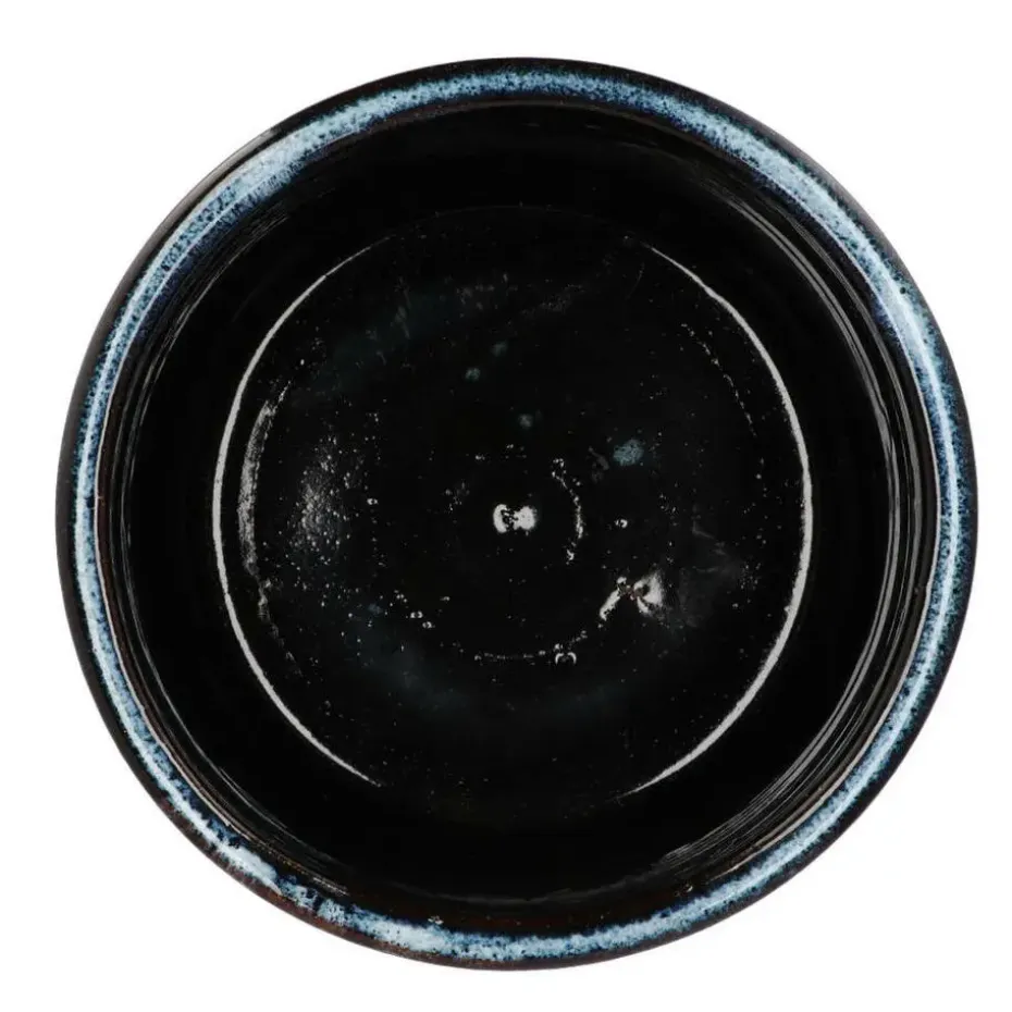 DK Design Bloempot model Blue Glaze - blauw - D12 x H13 cm - ombre