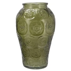 DK Design boeket vaas Circle - glas - olijfgroen - 15 x 25 cm