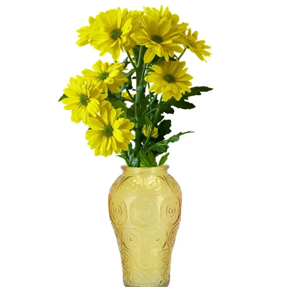 DK Design boeket vaas Circle - glas - geel - 15 x 25 cm