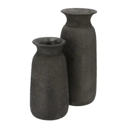 DK Design vaas kruik model Maya - verweerd zwart - D18 x H40 cm - rustiek