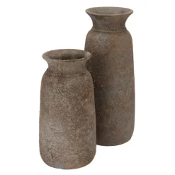 DK Design vaas kruik model Maya - roestbruin - D16 x H30 cm - rustiek