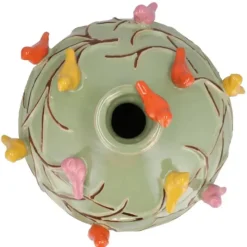 DK Design Vaas Vogels - pistache groen - D18 x H18 cm