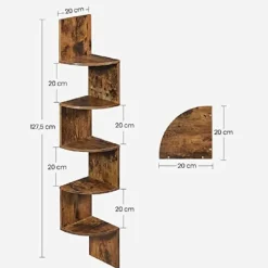 Dok Home - Wandplank - 5 planken - Vintage - Donkerbruin