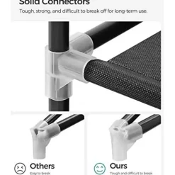 Draagbare kledingkast, opvouwbare kast, 150x45x175 cm, zwart