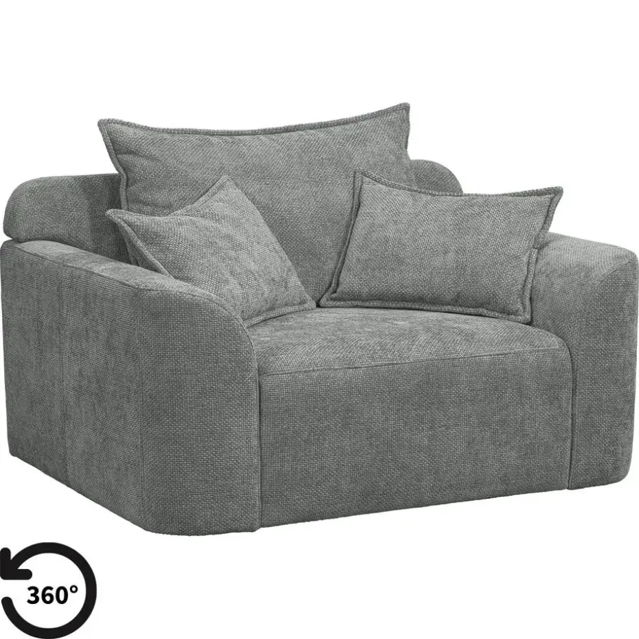 Draaibare Loveseat Elsa - stof Eden - grijs
