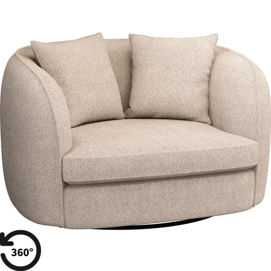 Draaibare Loveseat Enzio - stof Wales - taupe
