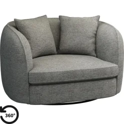 Draaibare Loveseat Enzio - stof Wandy - grijs