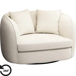 Draaibare Loveseat Enzio - stof Sirena - crème