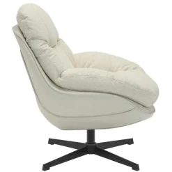 Draaifauteuil Beige - Zithoogte 50cm - Fauteuil Leonne