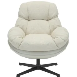 Draaifauteuil Beige - Zithoogte 50cm - Fauteuil Leonne