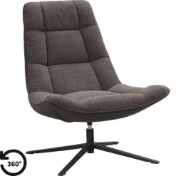 Draaifauteuil Emily - donkerbruin