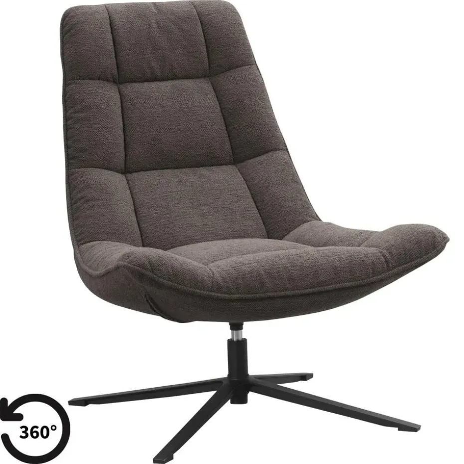 Draaifauteuil Emily - donkerbruin