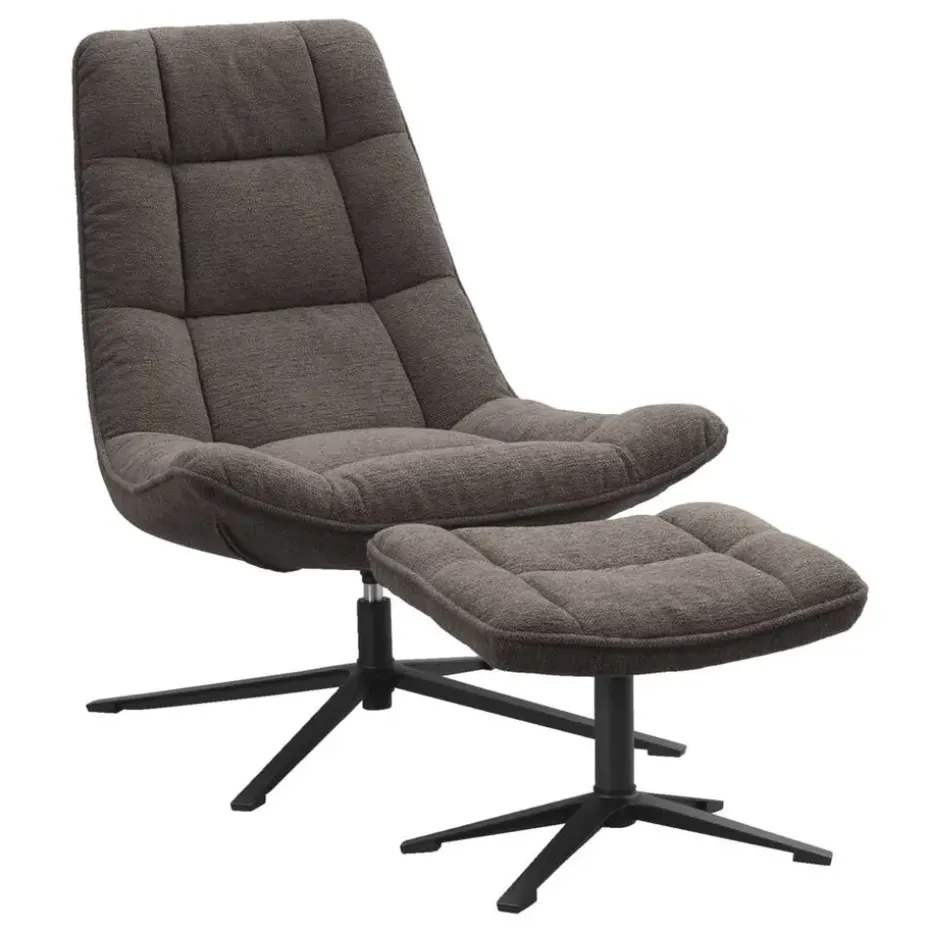 Draaifauteuil Emily - donkerbruin