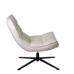 Draaifauteuil Stof/Textiel - Beige - 86x74x84cm - Mattis