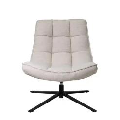 Draaifauteuil Stof/Textiel - Beige - 86x74x84cm - Mattis