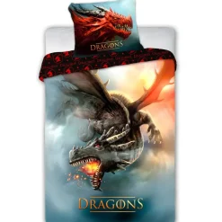 Draak Dekbedovertrek Fire Dragon - Eenpersoons - 140 x 200 cm - Katoen