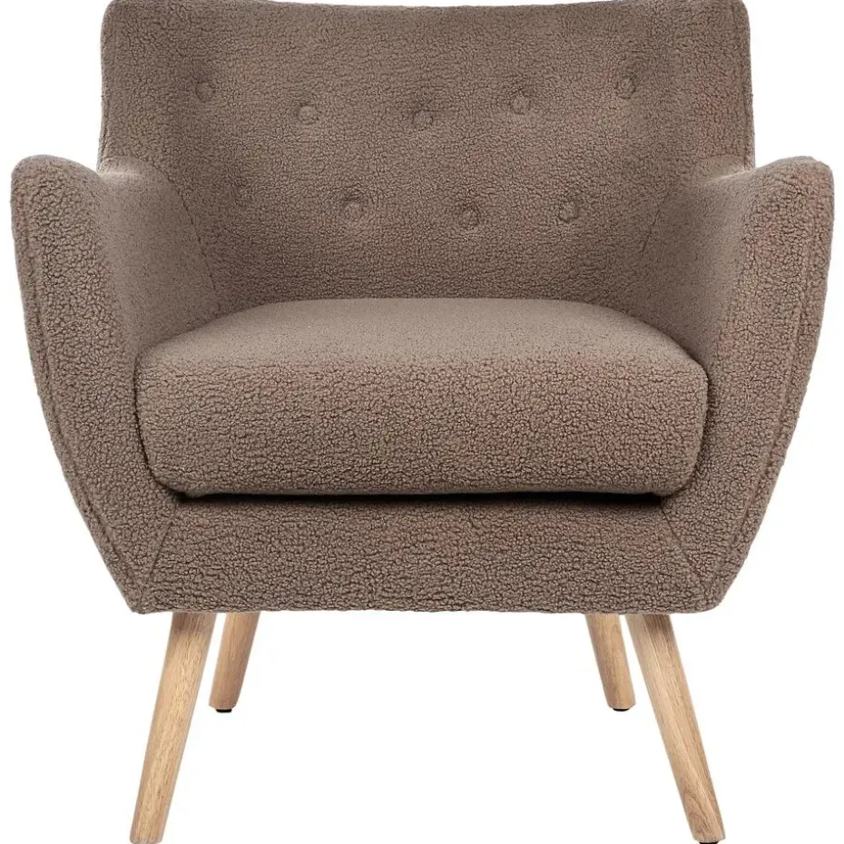 DRAMMEN - Chesterfield fauteuil - Bruin - Bouclé