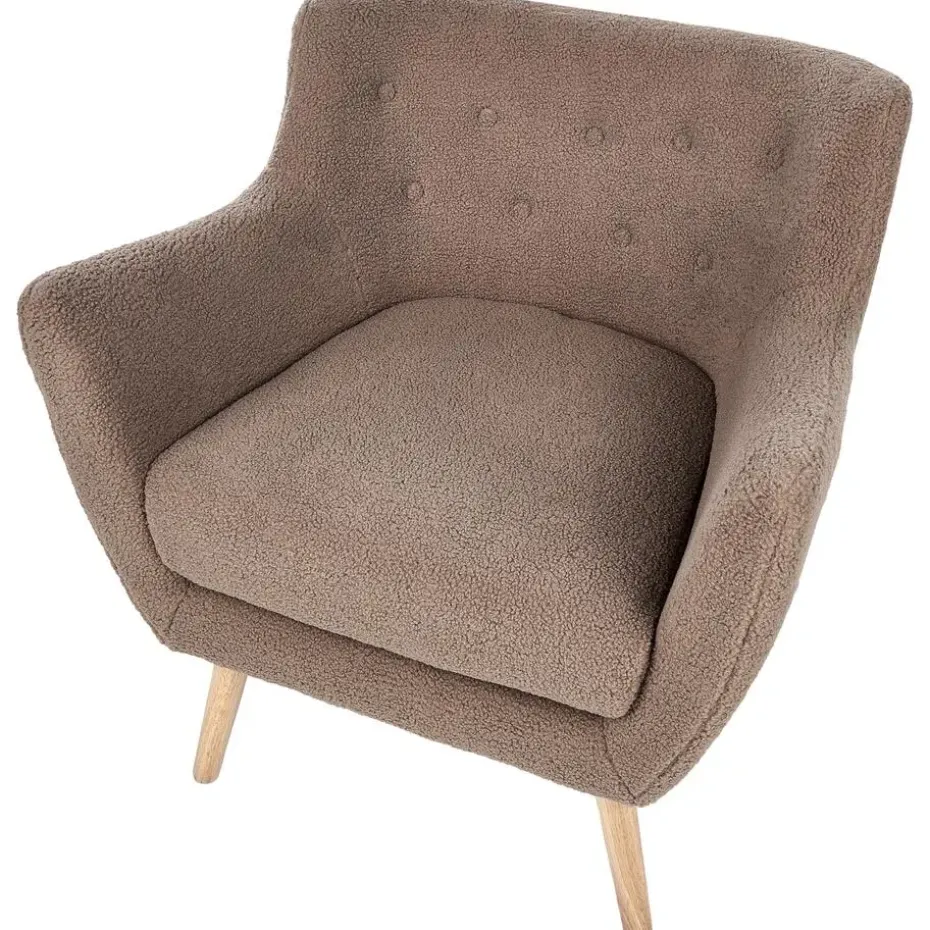 DRAMMEN - Chesterfield fauteuil - Bruin - Bouclé