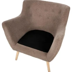 DRAMMEN - Chesterfield fauteuil - Bruin - Bouclé