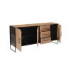 Dressoir Naturel Mangohout - Metaal - 180x40x80cm - Elin
