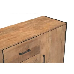 Dressoir Naturel Mangohout - Metaal - 180x40x80cm - Elin